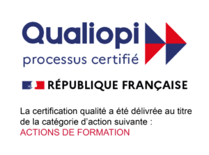 Qualiopi processus certifié République française. La certification qualité a été délivrée au titre de la catégorie d'action suivante : actions de formation.